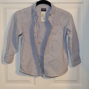 OshKosh B'Gosh Size‎ 6 Blue White Striped Button Down Beach Coastal Vacation